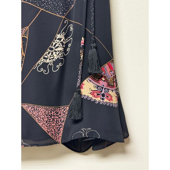 ELIZABETH AND JAMES 100% Silk Halter Top Tassels, Sz XS - Picture 3 of 9